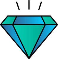 diamante linea pieno pendenza icona vettore