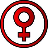 femmina simbolo linea pieno pendenza icona vettore