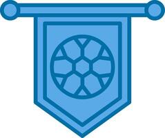 calcio bandiera pieno blu icona vettore