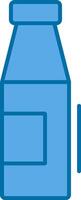 latte bottiglia pieno blu icona vettore