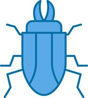 scarafaggio pieno blu icona vettore
