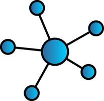 connessione linea pieno pendenza icona vettore