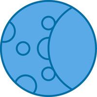 Luna fase pieno blu icona vettore