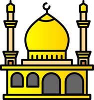 moschea linea pieno pendenza icona vettore