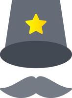 superiore cappello piatto pendenza icona vettore