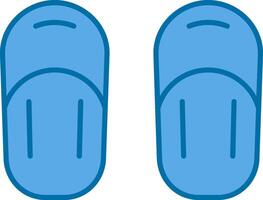 sandalo pieno blu icona vettore