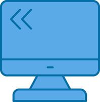 monitor pieno blu icona vettore