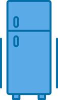 frigo pieno blu icona vettore