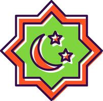 islamico stella pieno icona vettore