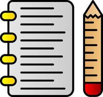 Nota linea pieno pendenza icona vettore