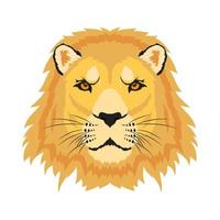 carattere di fauna testa di animale leone selvatico vettore