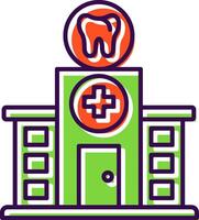 dentale clinica pieno icona vettore