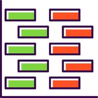 gantt grafico pieno icona vettore