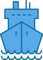 carico nave pieno blu icona vettore