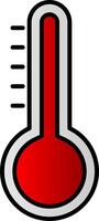 temperatura linea pieno pendenza icona vettore