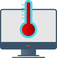 temperatura piatto pendenza icona vettore