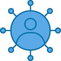 avatar pieno blu icona vettore