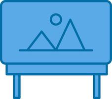 arte tavola pieno blu icona vettore