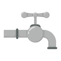 rubinetto dell'acqua icona di metallo isolato vettore