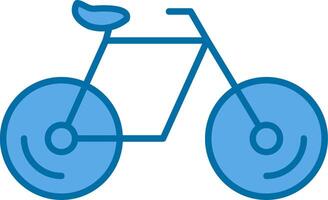 bicicletta pieno blu icona vettore