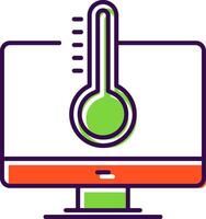 temperatura pieno icona vettore