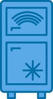 inteligente frigorifero pieno blu icona vettore