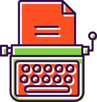 macchina da scrivere pieno icona vettore