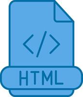 html pieno blu icona vettore