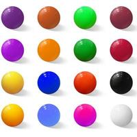 set di sfere colorate realistiche. vettore