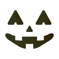 zucca di halloween con emoji a tre denti vettore