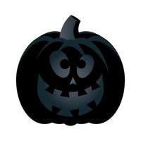 icona di stile isolato faccia zucca nera di halloween vettore