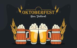 biglietto di celebrazione dell'oktoberfest vettore