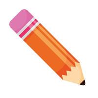 matita colore arancione materiale scolastico isolato icona vettore