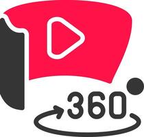 360 grado video creativo icona design vettore