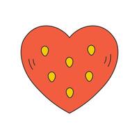 cuore forma con fragola struttura vettore illustrazione