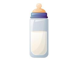 vettore isolato cartone animato bambino bottiglia con Seno latte o bambino formula.