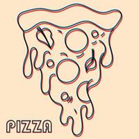 Pizza. vettore illustrazione con risografo Stampa effetto