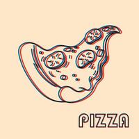 Pizza. vettore illustrazione con risografo Stampa effetto