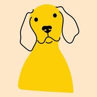 giallo, fantasia cane, cucciolo. avatar, distintivo, manifesto, logo modelli, Stampa. vettore illustrazione nel piatto cartone animato stile