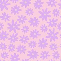 mano disegnato astratto viola fiori senza soluzione di continuità modello su rosa. moderno floreale vettore modello.