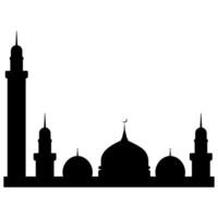 Luna moschea sillhouette vettore illustrazione
