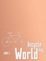 mondo bicicletta giorno manifesto modello. giugno 3. bicicletta eco trasporto vettore