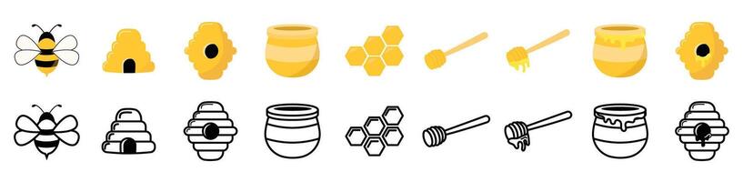 miele ape icona, miele pettine vettore, reale gelatina ape alveare vettore