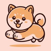 carino cartone animato shiba inu cane carattere. vettore illustrazione.