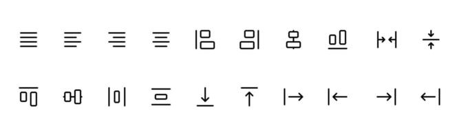 allineamento icona. design allineare icona impostare. vettore illustrazione. modificabile ictus. linea, solido, piatto linea, adatto per ragnatela pagina, mobile app, ui, UX design