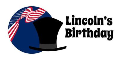 Lincoln compleanno, semplice orizzontale patriottico vacanza bandiera o manifesto vettore