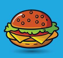 mano disegnato hamburger vettore illustrazione. hamburger con succoso manzo.