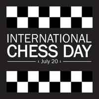 immagine vettoriale, giornata internazionale degli scacchi 20 luglio vettore