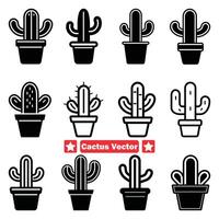 ai generato saguaro sinfonia travolgente cactus silhouette selezione per design appassionati vettore