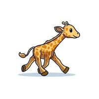 poco giraffa carino cartone animato vettore